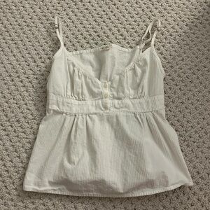 Brandy Melville Cream Buttoned Tank Top